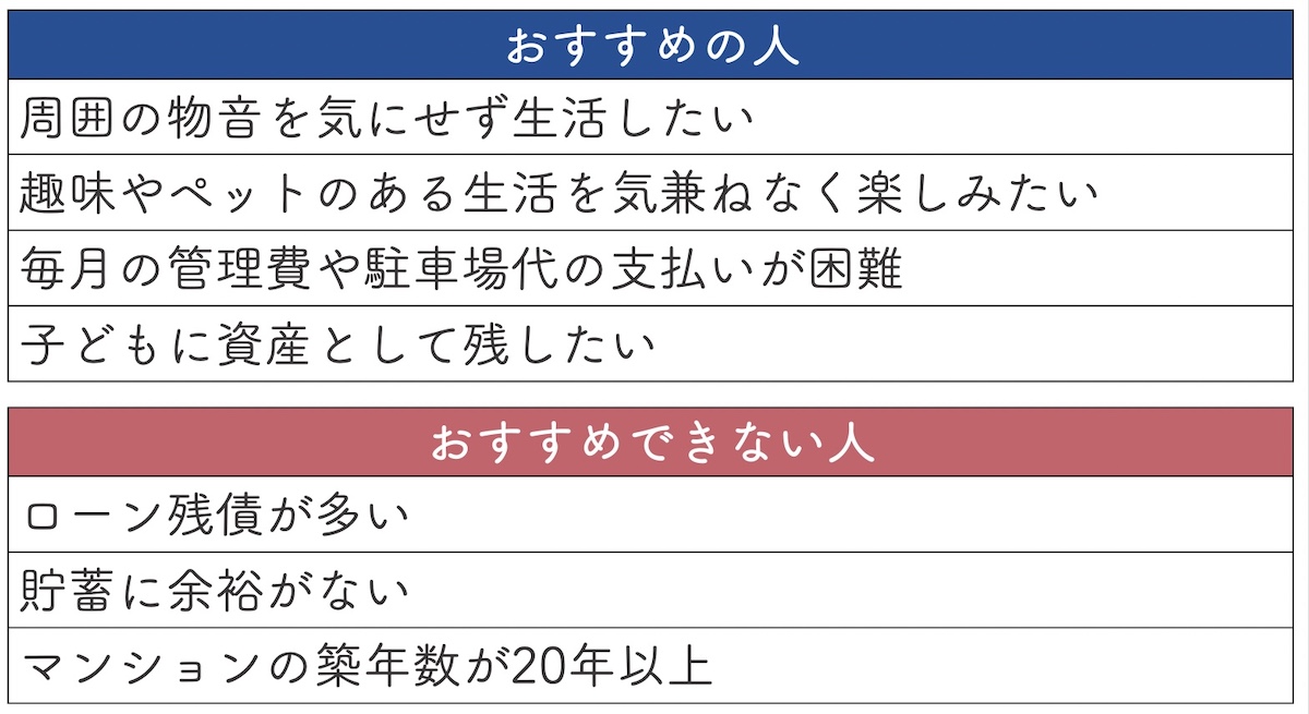 マンションから戸建てへの住み替えがおすすめの人・おすすめできない人