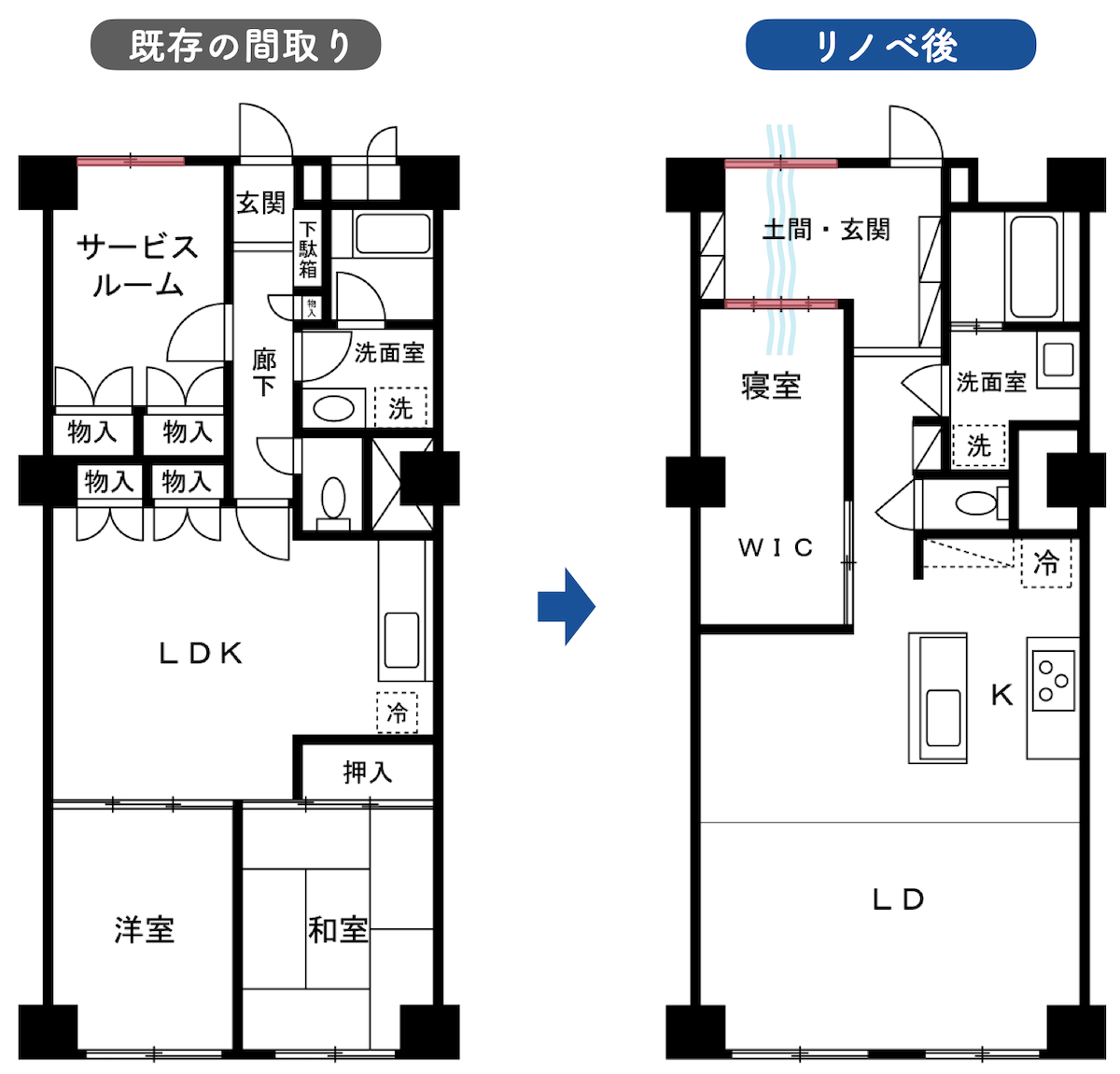 プライバシーを守る例の間取図