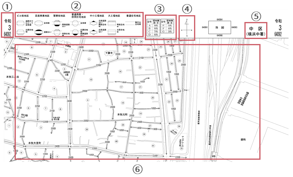 相続税路線価図の見方