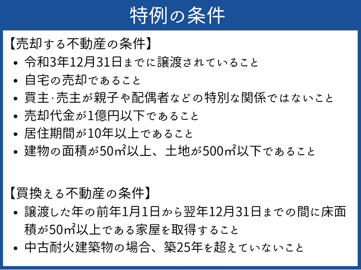 特定の居住用財産の買換えの特例の条件