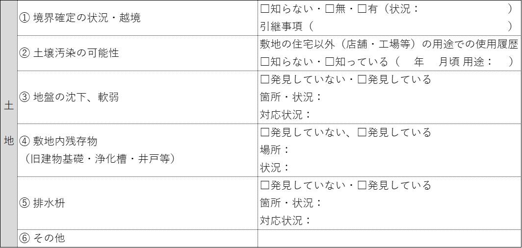 物件状況等報告書の見本