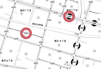 「39061」の路線価図の一部