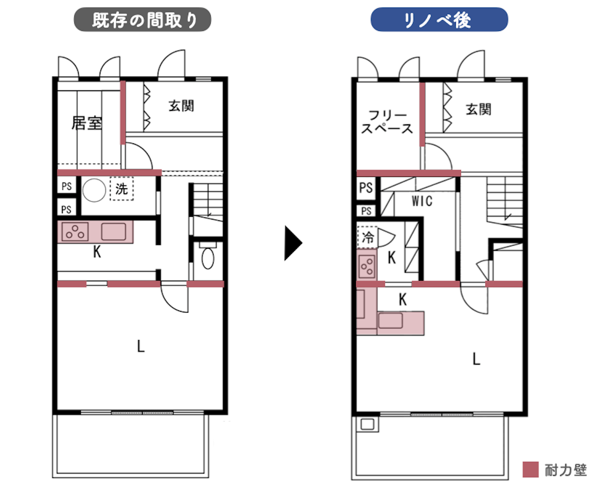 壁式構造事例5-1の間取り図