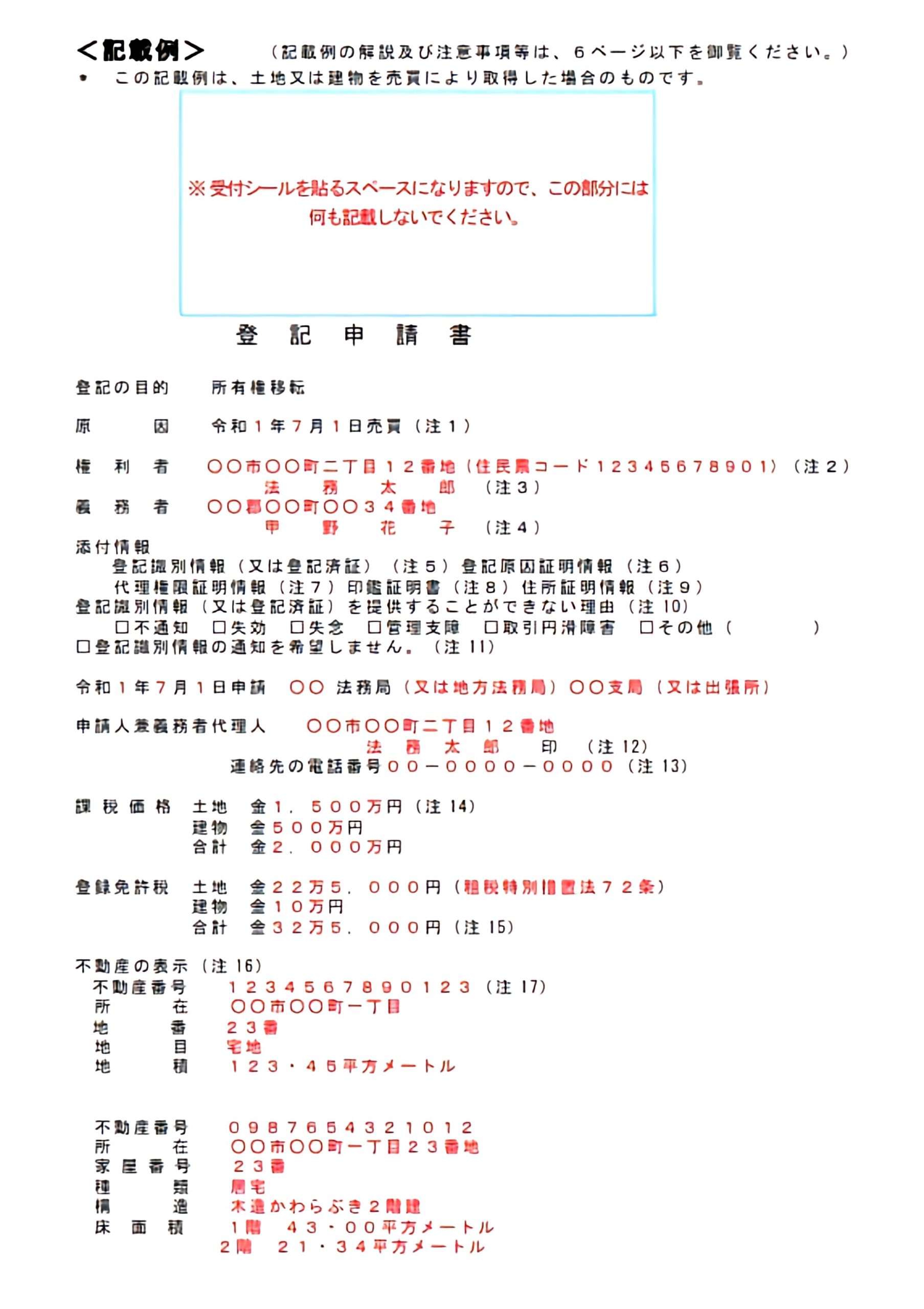 1-2-1.権利証の内容1：登記申請書のコピー