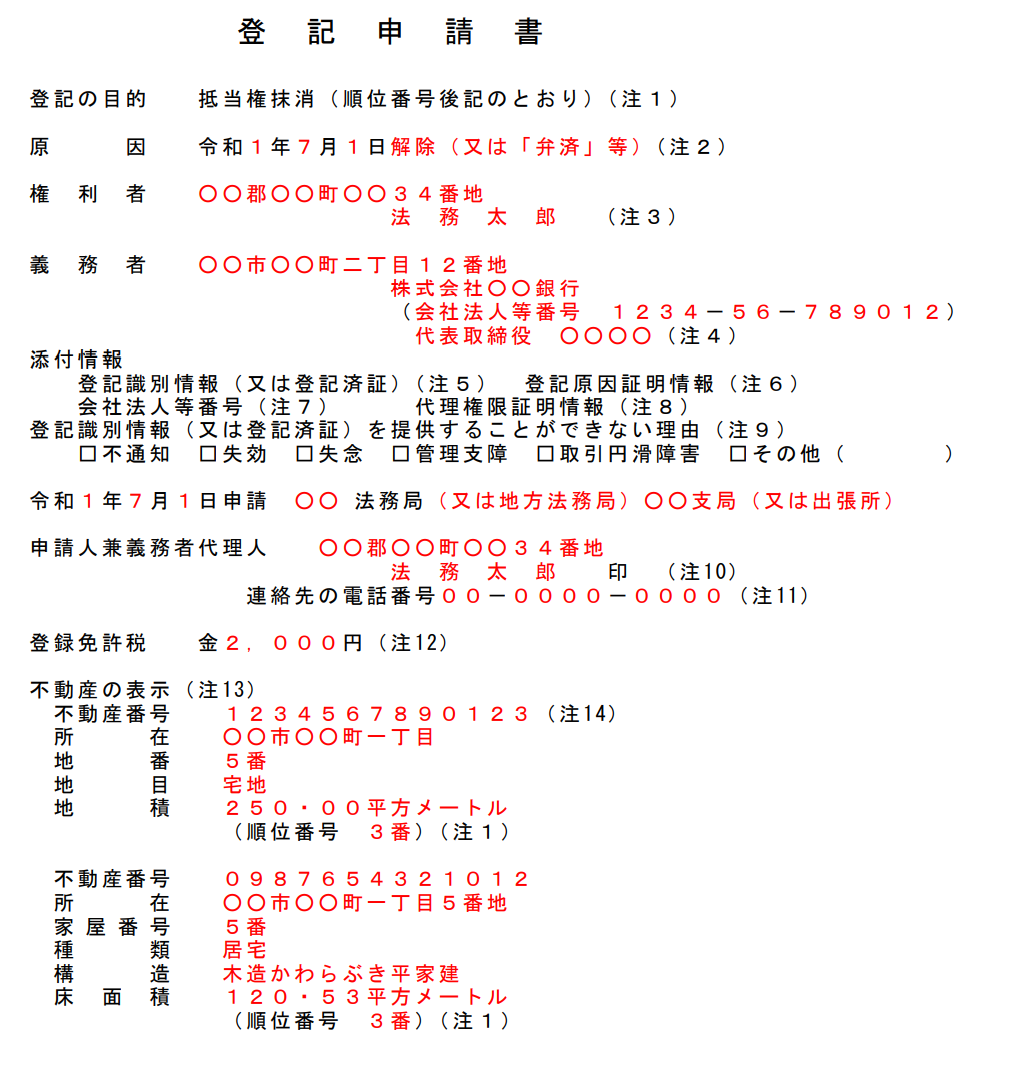 登記申請書を作成する