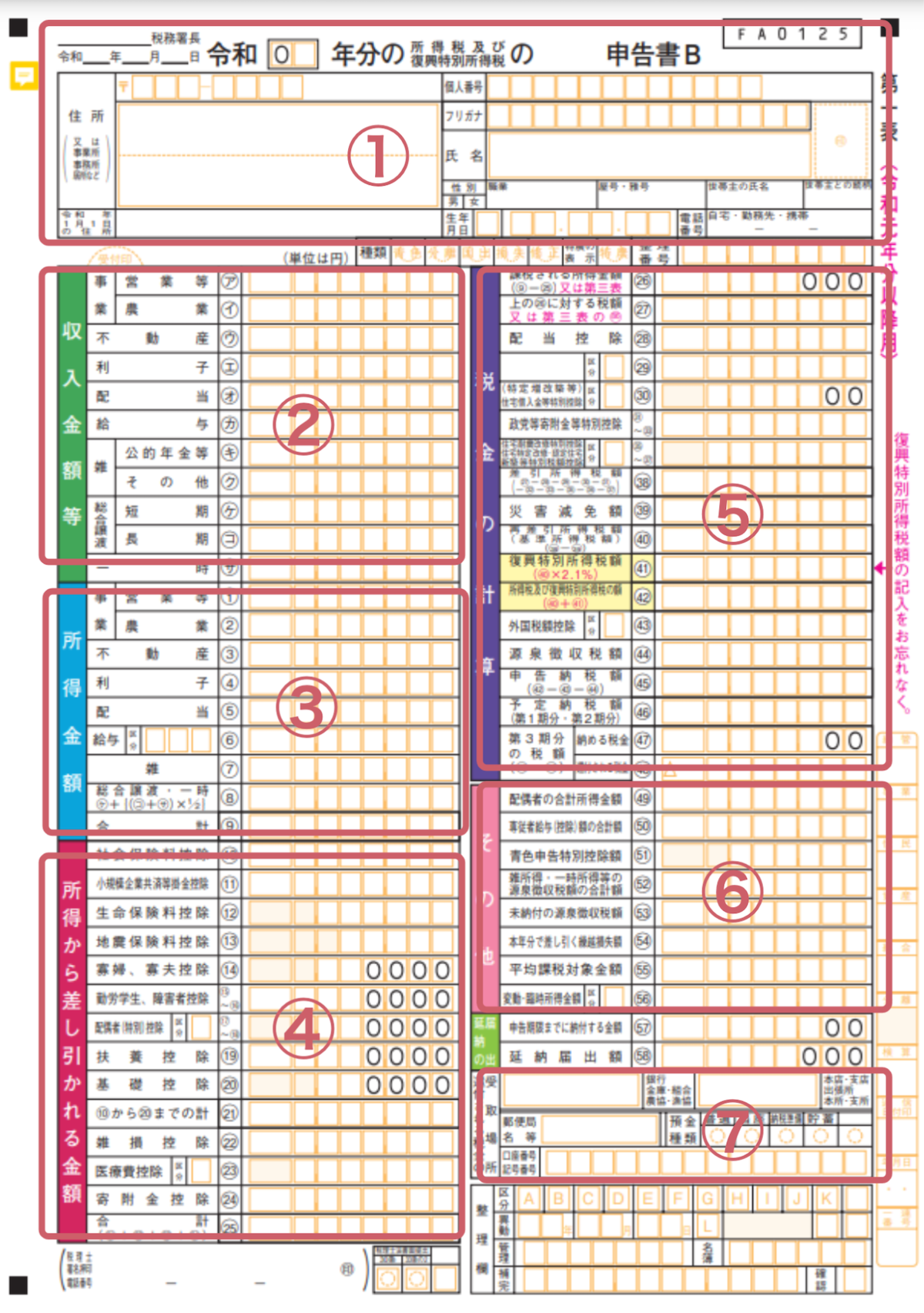 確定申告書を記入する