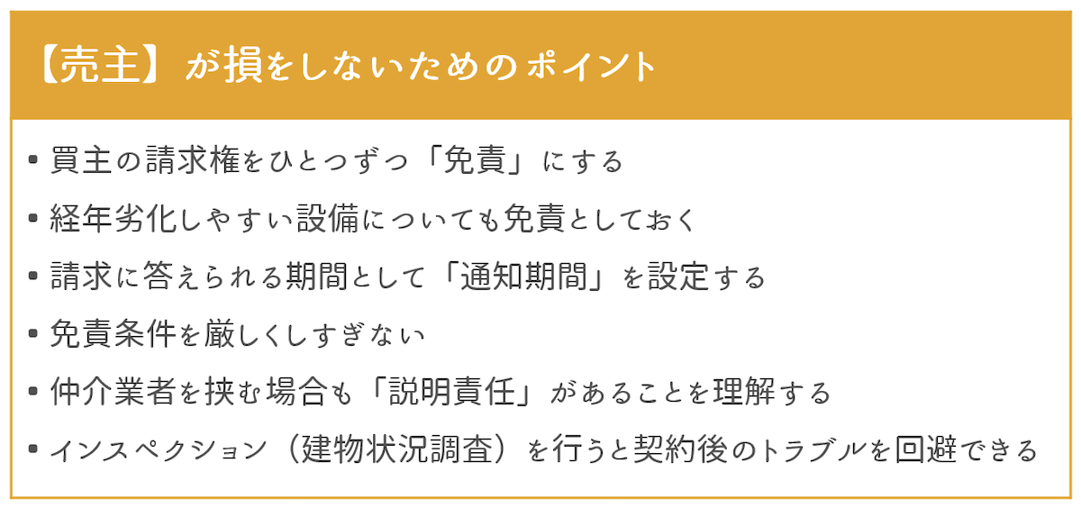 契約不適合責任において【売主】が損をしないためのポイント