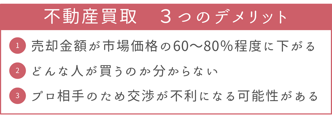 不動産買取のデメリット3つ