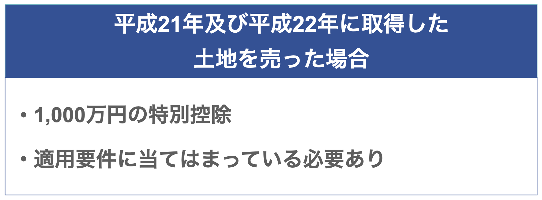 平成21年及び平成22年に取得した土地を売った場合