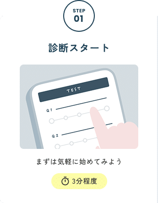 STEP01 診断スタート まずは気軽に始めてみよう 3分程度