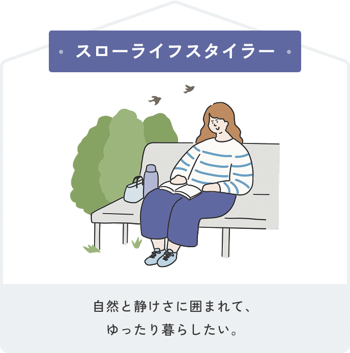 スローライフスタイラー 自然と静けさに囲まれて、ゆったり暮らしたい。