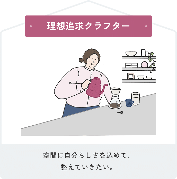 理想追求クラフター 空間に自分らしさを込めて、整えていきたい。